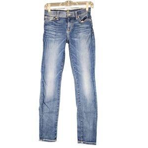 7 For All Mankind The Skinny Jeans Size 26 Blue Denim Mid‎ Rise
